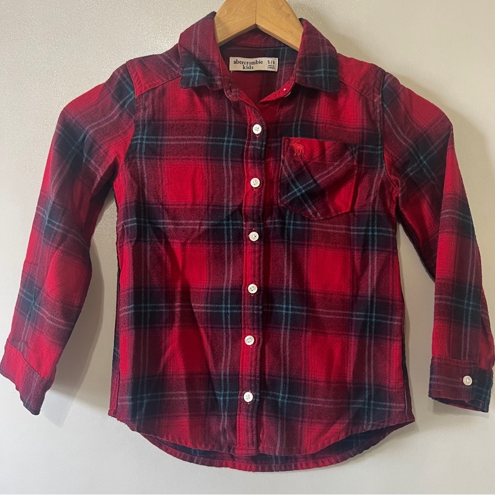 Abercrombie Kids Flannel Button Up Shirt, Sz 5/6 - Picture 2 of 7